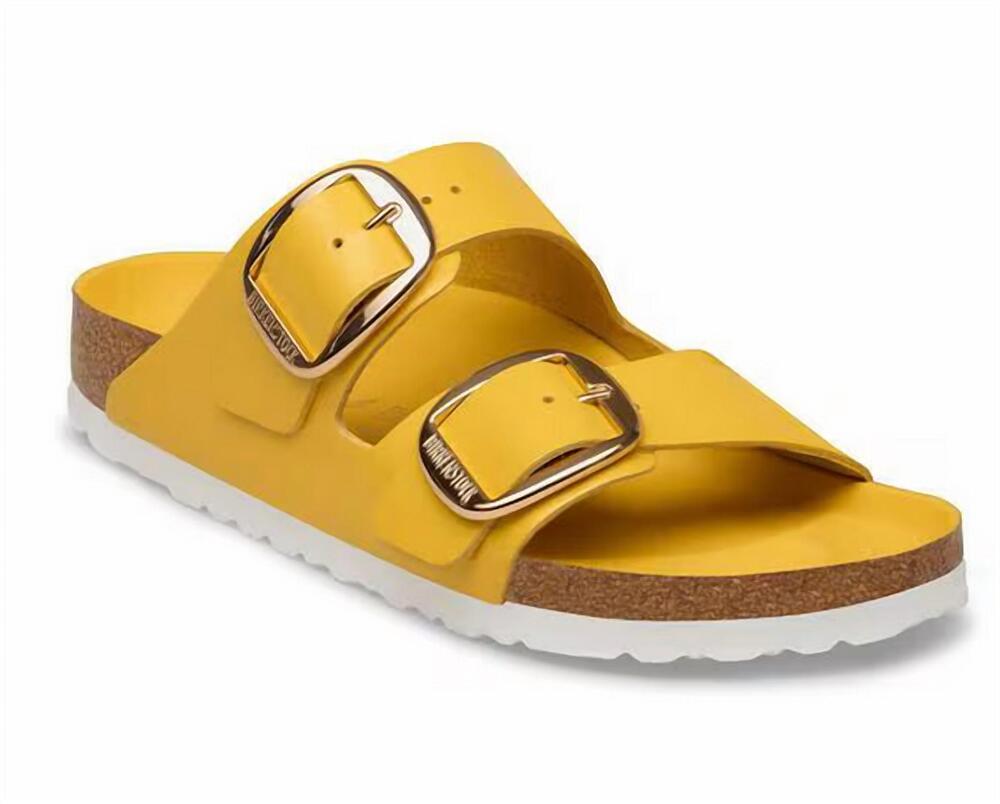 NEW BIRKENSTOCK women's arizona big buckle sandals in high shine ochre